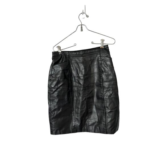 Wilsons Leather Genuine Black Short Skirt Size 6 Women’s pencil